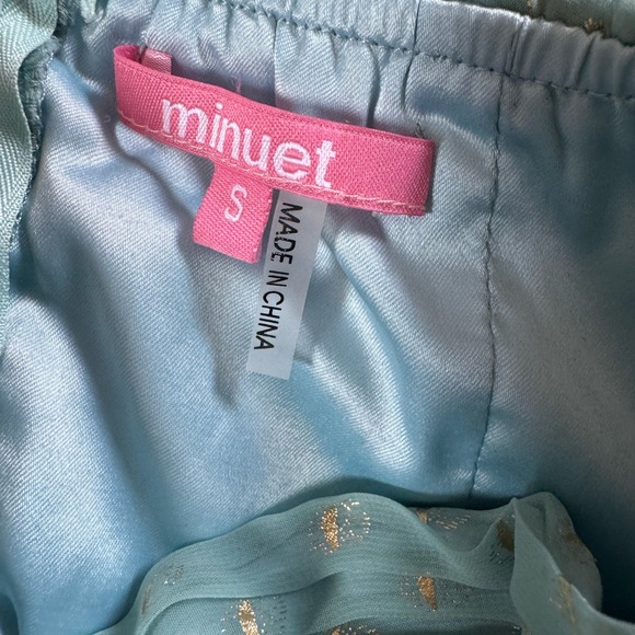 Turquoise and Gold Minuet dress - Picture 3 of 5